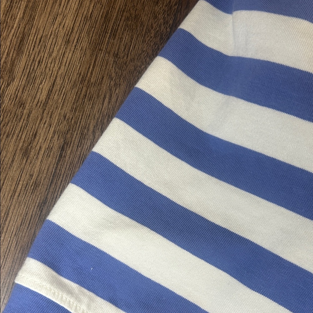 J.Crew Striped Tee Women’s Size Large Blue White Gold Buttons - Picture 4 of 6